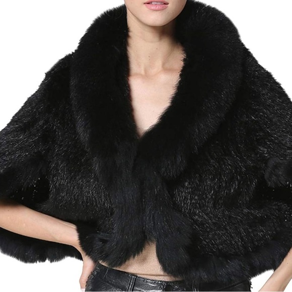 Rabbit Hair with Mink Trim Shrug - Picture 5 of 7